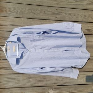 Michael Kors Mens Blue XL 17 34/35 Long Sleeve Button Down Cotton Shirt
